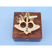 Handcrafted Model Ships Captain's Brass Sextant with Rosewood Box 8" NS-0427