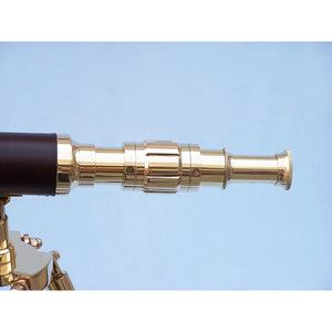 Handcrafted Model Ships Floor Standing Brass/Leather Harbor Master Telescope 30" - Leather ST-0136 - leather