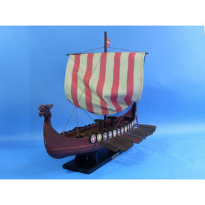 Handcrafted Model Ships Wooden Viking Drakkar Model Boat 24" Viking 24