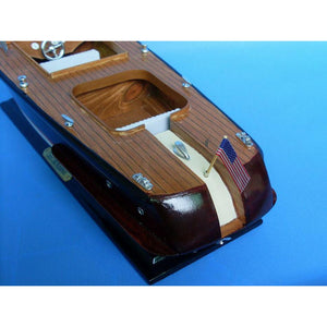 Handcrafted Model Ships Wooden Chris Craft Runabout Model Speedboat 20" Runabout 20