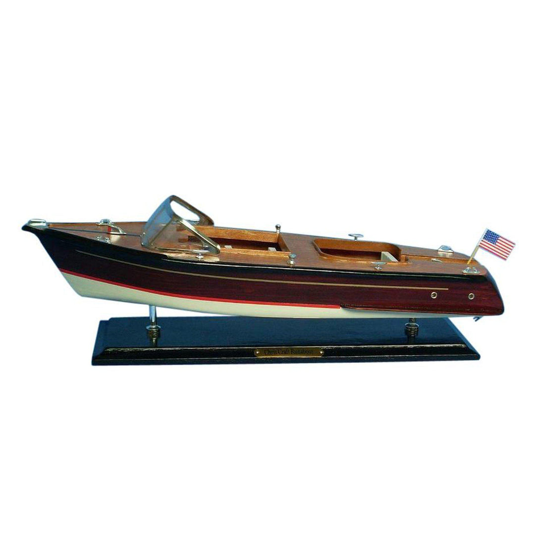 Handcrafted Model Ships Wooden Chris Craft Runabout Model Speedboat 20