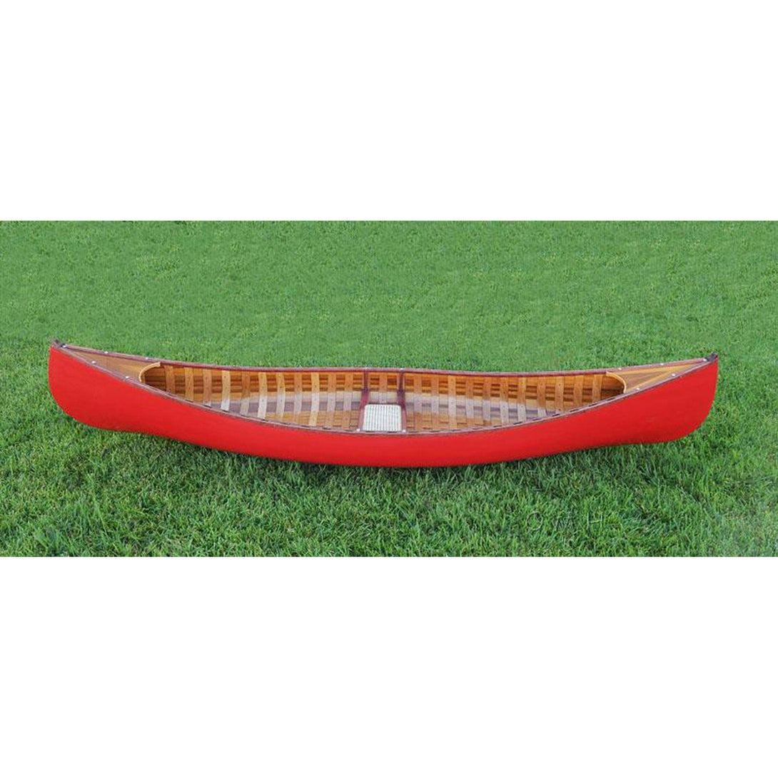 Old Modern Red Wooden Canoe 10ft With Ribs Curved Bow K019