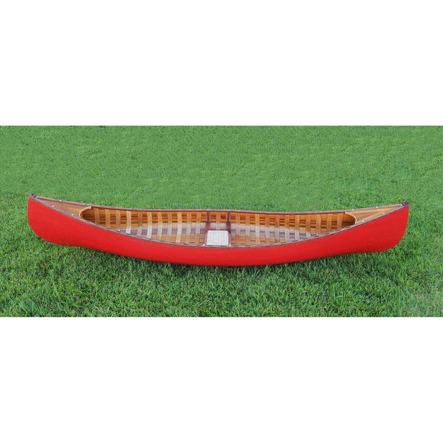 Old Modern Red Wooden Canoe 10ft With Ribs Curved Bow K019