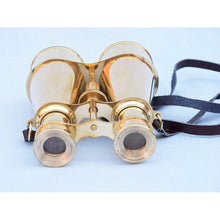 Handcraft Model Ships Captain's Solid Brass Binoculars with Leather Case 6" BI-0315