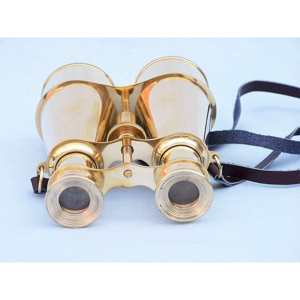 Handcraft Model Ships Captain's Solid Brass Binoculars with Leather Case 6