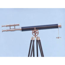 Handcrafted Model Ships Chrome - Leather Griffith Astro Telescope 64" with Black Wooden Legs ST-0124NL
