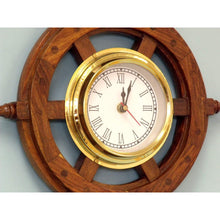 Handcrafted Model Ships Deluxe Class Wood And Brass Ship Wheel Clock 12" SW-1719