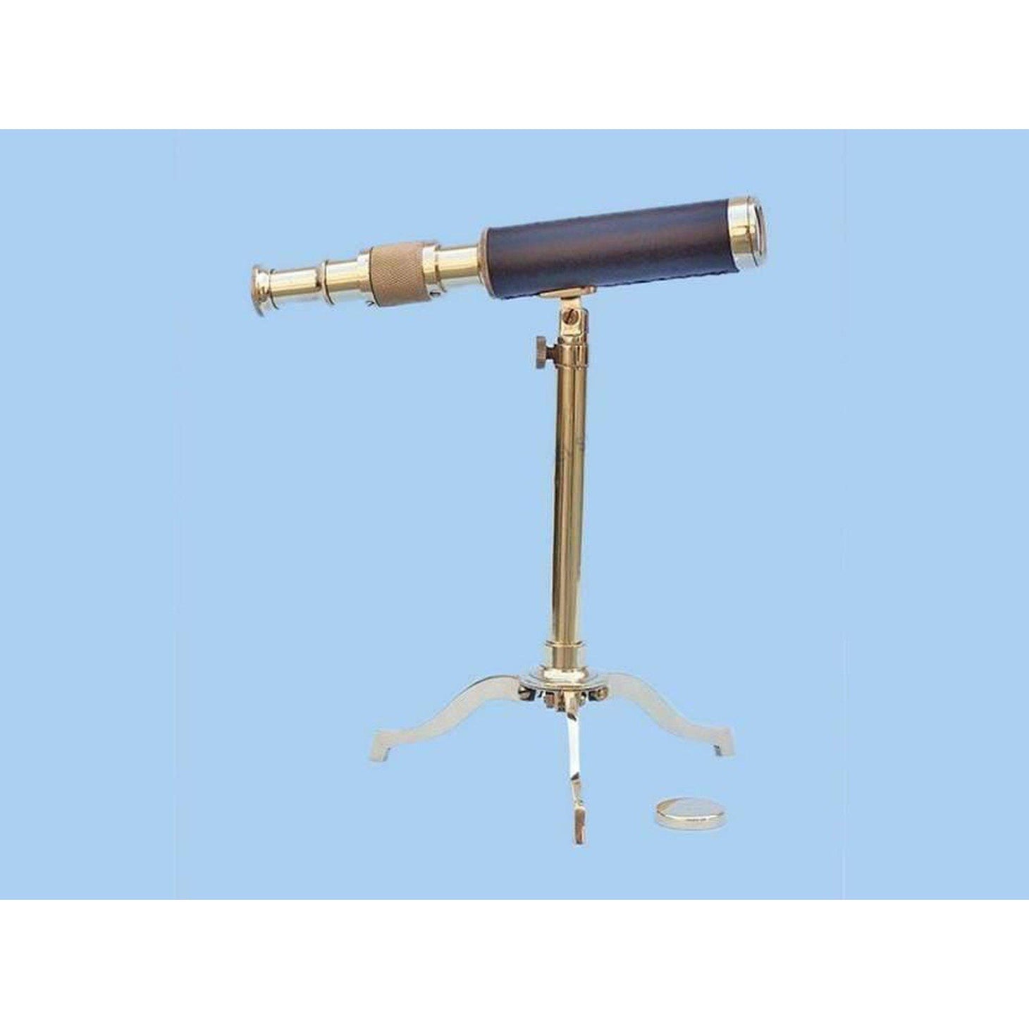 Handcrafted Model Ships Solid Brass Telescope on Stand 17