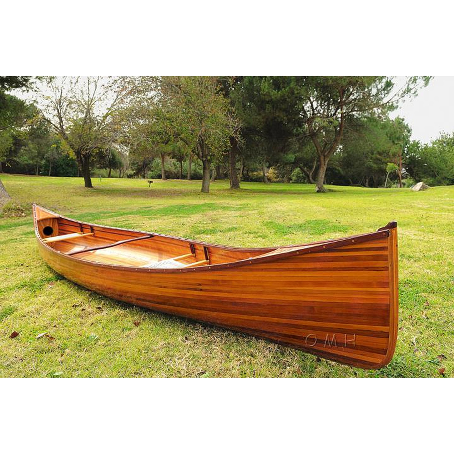 Old Modern Wooden Canoe 18 ft K002