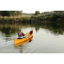 Old Modern Wooden Canoe with Ribs 16 K033