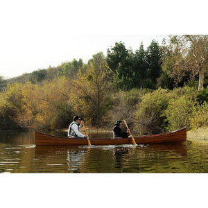 Old Modern Wooden Canoe with Ribs 16 K033