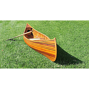Old Modern Wooden Canoe With Ribs Curved Bow Matte Finish 10 ft K034M