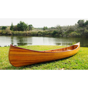 Old Modern Wooden Canoe With Ribs Curved Bow 12 ft K080