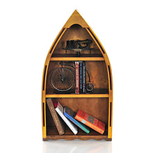 Old Modern Wooden Canoe Book Shelf Small K192