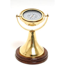 Old Modern Gimbaled Compass on wood base ND010