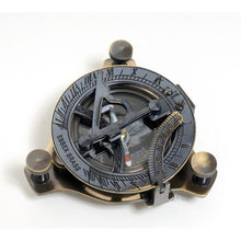 Old Modern Sundial Compass in wood box (Small) ND012