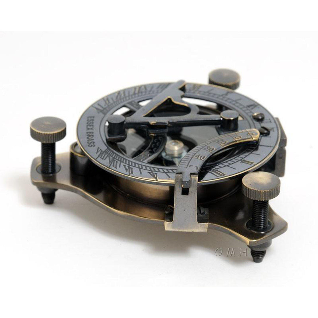 Old Modern Sundial Compass in wood box (Medium) ND013