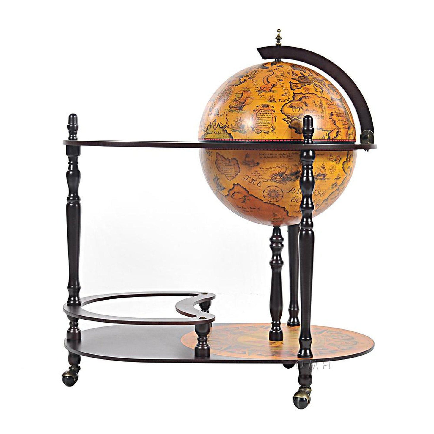 Old Modern Globe drink trolley16.5 inches - Red NG004