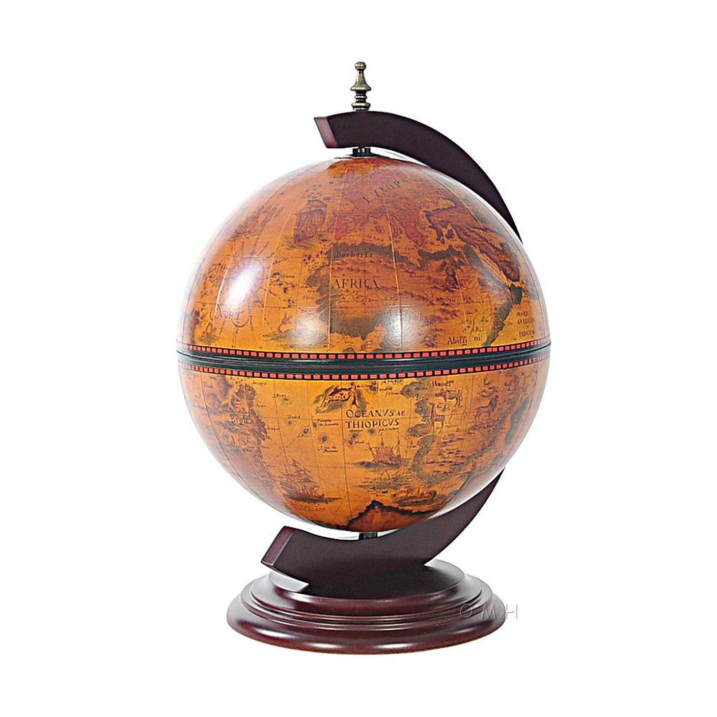 Old Modern Red Globe 13 inches with Chess Holder NG019