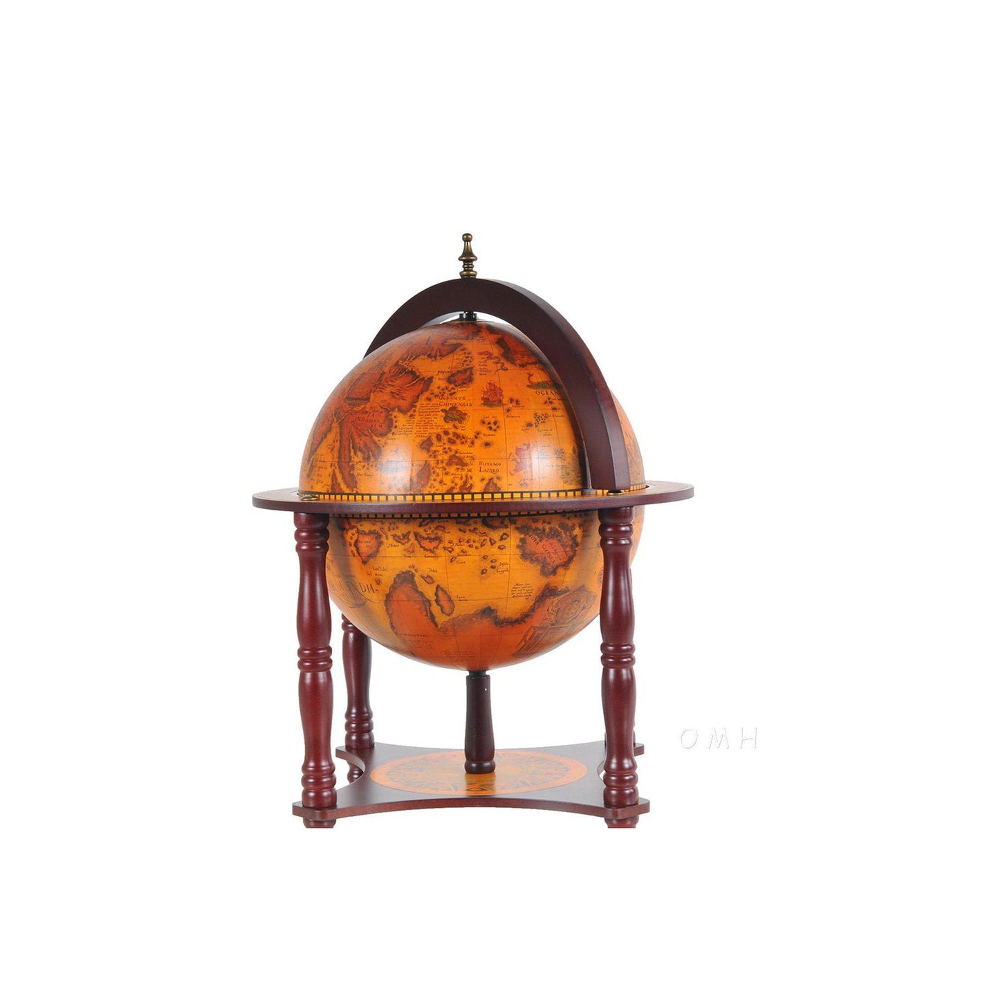Old Modern Red Globe 13 inches with chess holder NG023