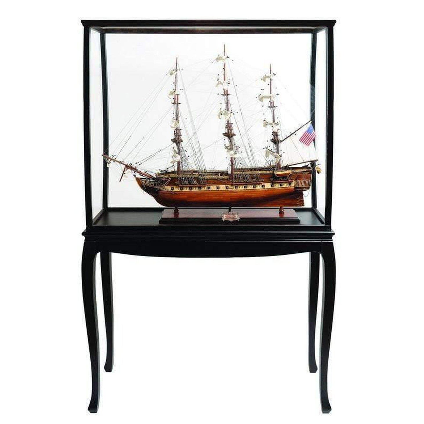 Old Modern USS Constitution Large With Floor Display Case T012B