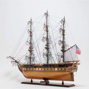 Old Modern USS Constitution Large With Table Top Display Case T012A