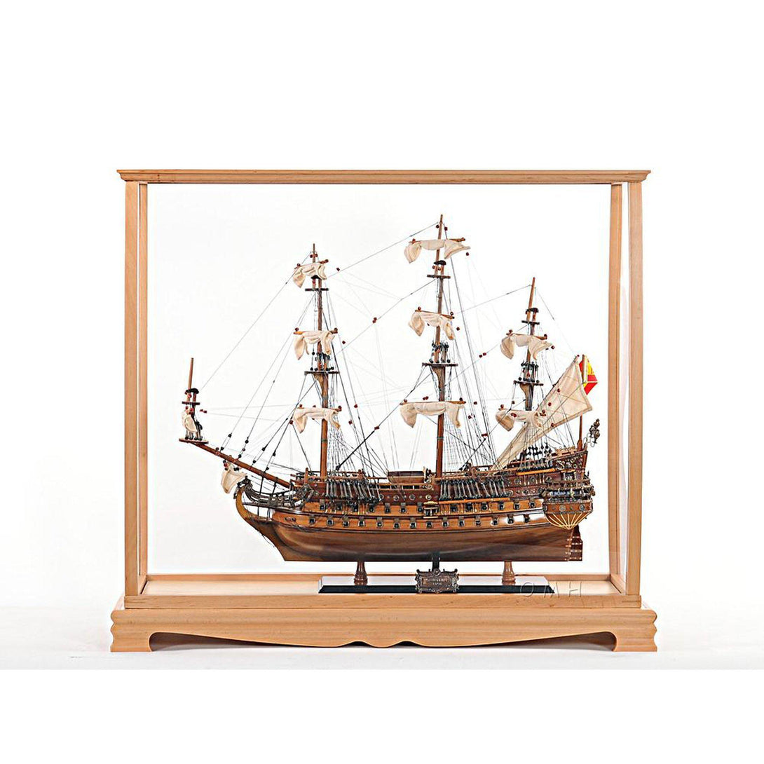 Old Modern Display Case for Midsize Tall Ship Clear Finish P033