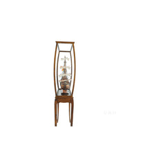 old modern floor display case classic light brown P086