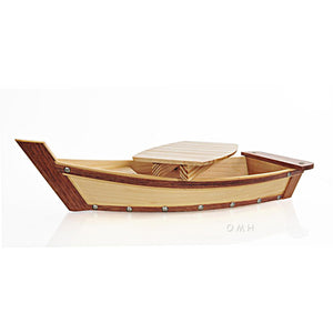 Old Modern Wooden Sushi Boat Serving Tray Small Q059