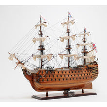 Old Modern HMS Victory Midsize With Display Case T033A