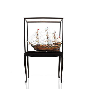 Old Modern HMS Victory Large With Floor Display Case T034B