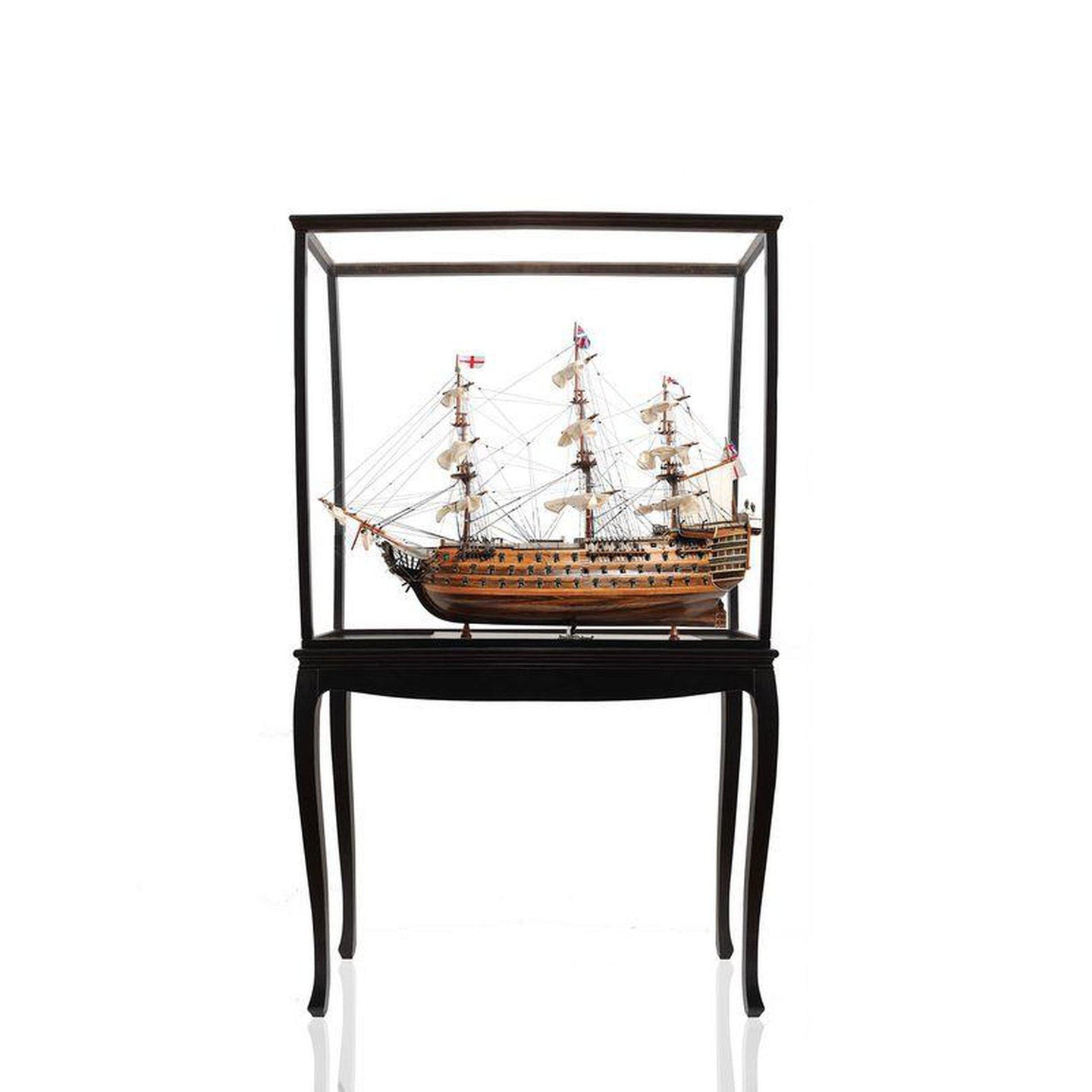 Old Modern HMS Victory Large With Floor Display Case T034B