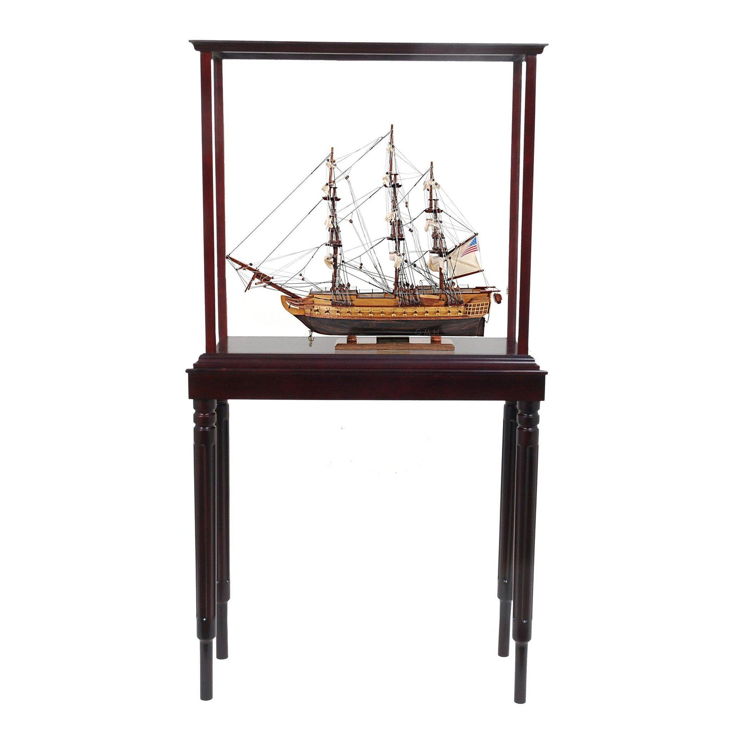 Old Modern USS Constitution Small with Display Case T089A