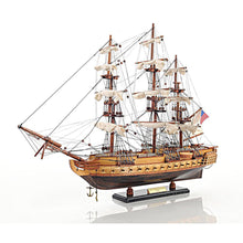 Old Modern USS Constitution Small with Display Case T089A