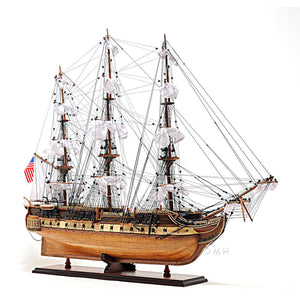 Old Modern USS Constitution Midsize With Display Case T097A