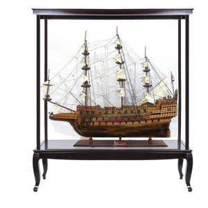 Old Modern HMS Sovereign of The Seas 56" With Display Case XL No Glass T170A