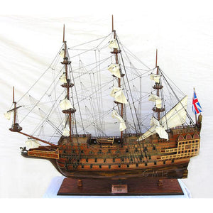Old Modern HMS Sovereign of The Seas 56" With Display Case XL No Glass T170A