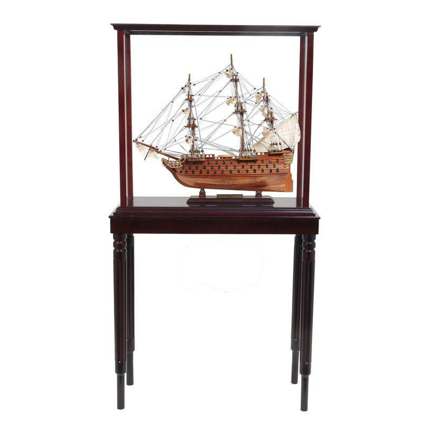 Old Modern HMS Victory Small with Display Case T175A
