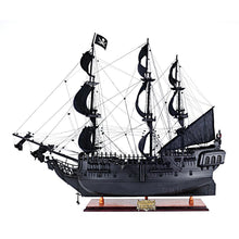 Old Modern Black Pearl Pirate Ship Midsize With Display Case Front Open T305B