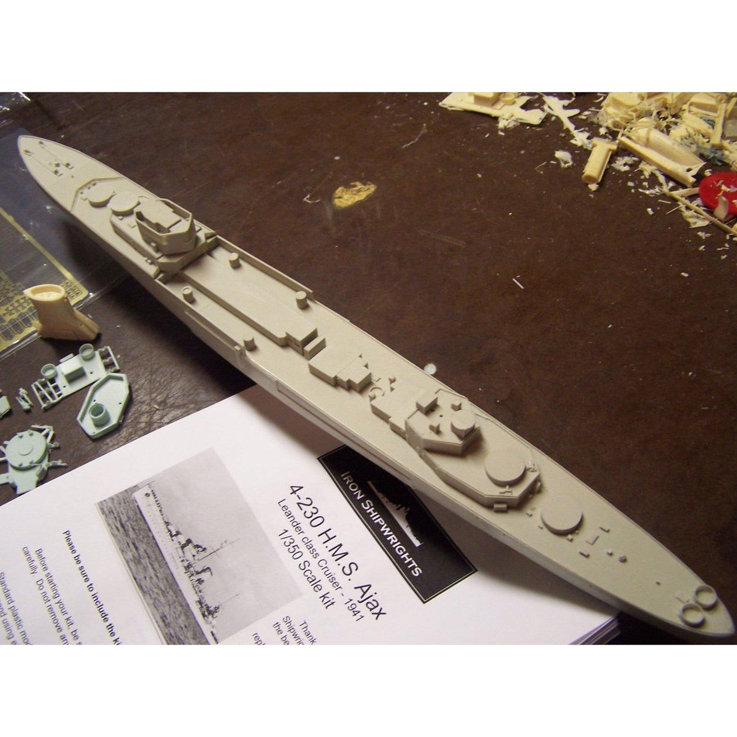 Iron Shipwrights HMS Ajax 1941 Leander class Light Cruiser 1/350 Scale Resin Model Ship Kit 4-230