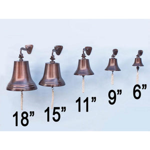 Handcrafted Model Ships Antiqued Copper Hanging Ships Bell 11" BL-2019AN-11
