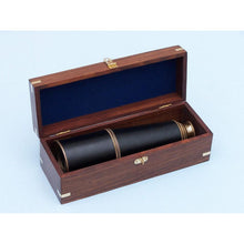 Handcrafted Model Ships Deluxe Class Admiral's Antique Copper Leather Spyglass Telescope 27 with Rosewood Box FT-0212-AC-L