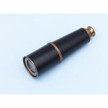 Handcrafted Model Ships Deluxe Class Admiral's Antique Copper Leather Spyglass Telescope 27 with Rosewood Box FT-0212-AC-L