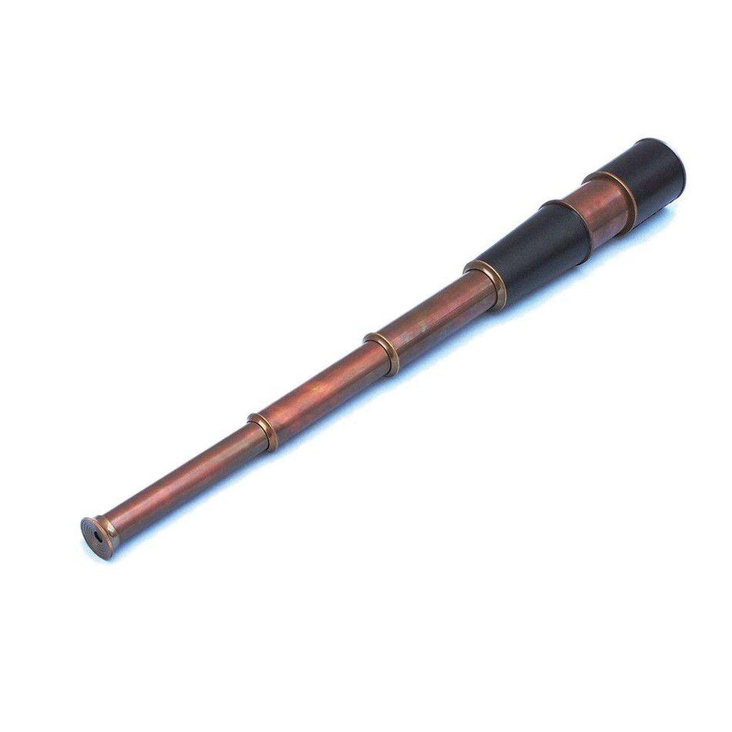 Handcrafted Model Ships Deluxe Class Admiral's Antique Copper Leather Spyglass Telescope 27 with Rosewood Box FT-0212-AC-L
