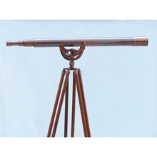 Handcrafted Model Ships Floor Standing Antique Copper Anchormaster Telescope 65" ST-0148AC
