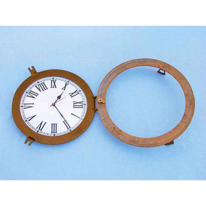 Handcrafted Model Ships Antique Brass Decorative Ship Porthole Clock 17" WC-1448-17-AN
