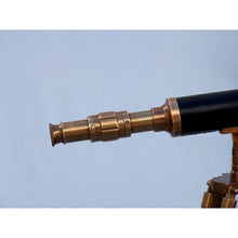 Handcrafted Model Ships Floor Standing Antique Brass With Leather Harbor Master Telescope 50 ST-0128-AN-L