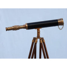Handcrafted Model Ships Floor Standing Antique Brass With Leather Harbor Master Telescope 50 ST-0128-AN-L
