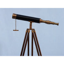 Handcrafted Model Ships Floor Standing Antique Brass With Leather Harbor Master Telescope 50 ST-0128-AN-L