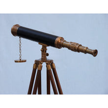 Handcrafted Model Ships Floor Standing Antique Brass With Leather Harbor Master Telescope 50 ST-0128-AN-L